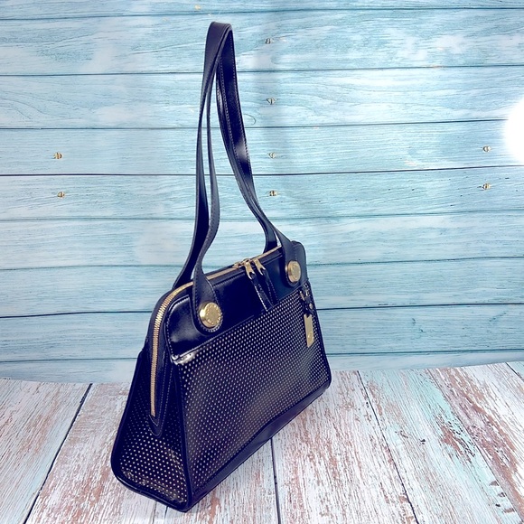 🦆 DOONEY & BOURKE CABRIO CABRIOLET VINTAGE LEATHER BLACK SHOULDER BAG - Picture 2 of 11